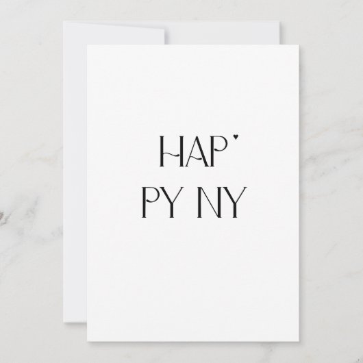 Happy NY - minimalistic typography card Feestdagenkaart (Voorkant)