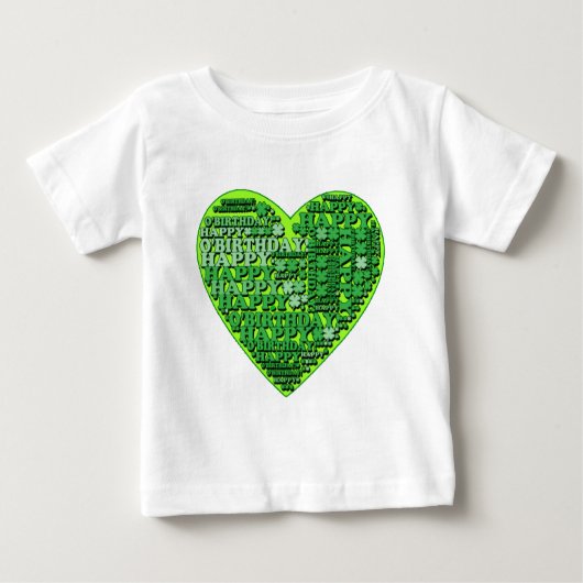 Happy O'Birthday met Heart T shirten en Gifts (Voorkant)