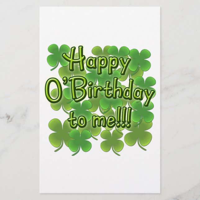 Happy O'Birthday met Shamrocks (Voorkant)