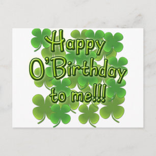 Happy O'Birthday met Shamrocks Briefkaart