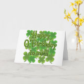 Happy O'Birthday met Shamrocks Kaart (Gele Bloem)