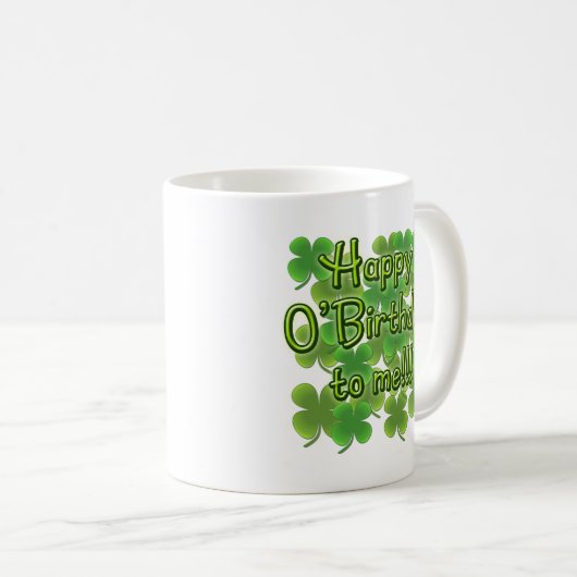 Happy O'Birthday met Shamrocks Koffiemok (Voorkant rechts)