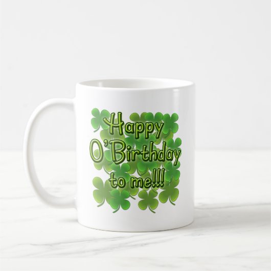 Happy O'Birthday met Shamrocks Koffiemok (Links)