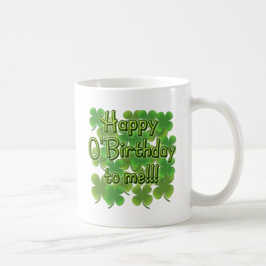 Happy O'Birthday met Shamrocks Koffiemok (Rechts)