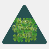 Happy O'Birthday met Shamrocks Sticker (Voorkant)