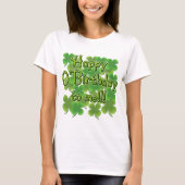 Happy O'Birthday met Shamrocks T-shirt (Voorkant)