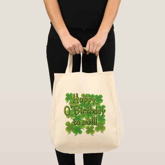 Happy O'Birthday met Shamrocks Tote Bag (Voorkant (product))