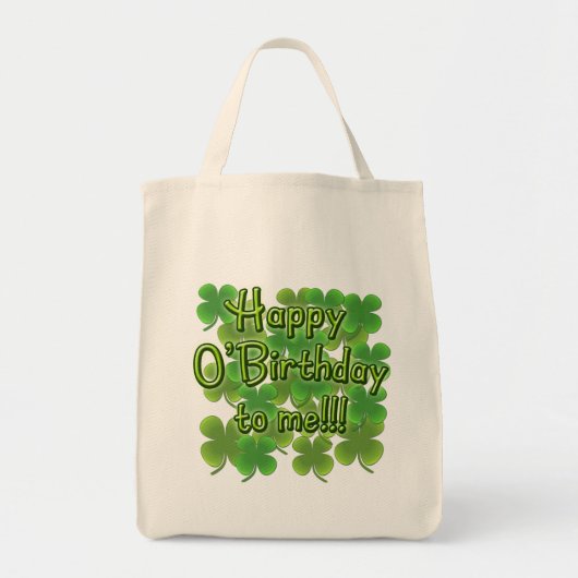 Happy O'Birthday met Shamrocks Tote Bag (Voorkant)