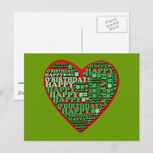 Happy O'Birthday St Patricks Day Birthday Tshirt Briefkaart (Voorkant / Achterkant)