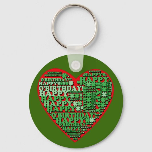 Happy O'Birthday St Patricks Day Birthday Tshirt Sleutelhanger (Voorkant)