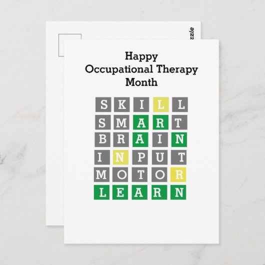 Happy Occupational Therapy Maandelijkse Aangepaste Briefkaart (Voorkant / Achterkant)