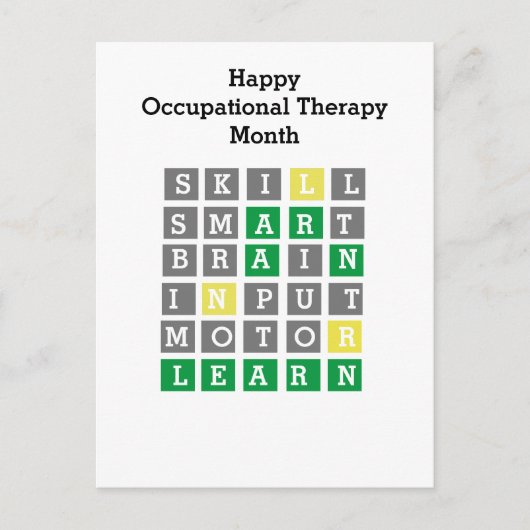 Happy Occupational Therapy Maandelijkse Aangepaste Briefkaart (Voorkant)