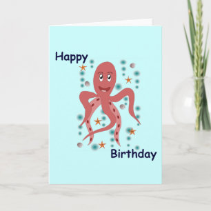 Happy Octopus Happy Birthday Kaart