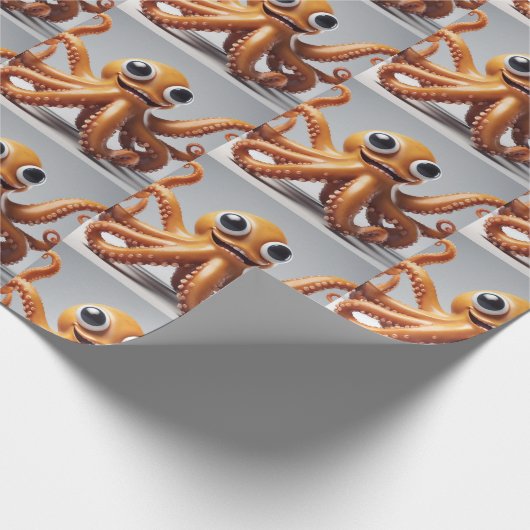 Happy Octopus Wrapping Paper Cadeaupapier (Hoek)