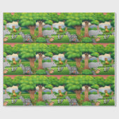 Happy Oerwoud Animals in een landschap Cadeaupapier (Vlak)