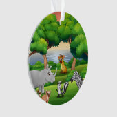 Happy Oerwoud Animals in een landschap Ornament (voorkant)