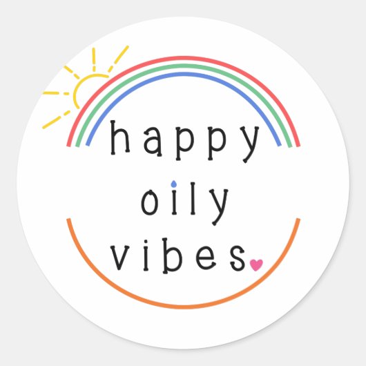 Happy Oily Vibes Sticker (Voorkant)