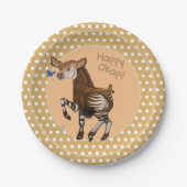 Happy Okapi. Papieren Bordje (Voorkant)