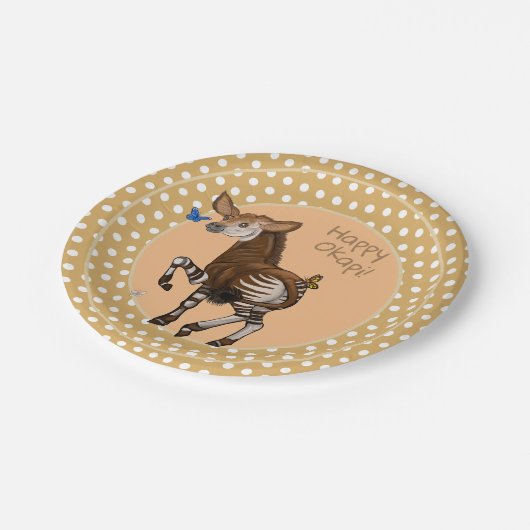Happy Okapi. Papieren Bordje (Gekanteld)
