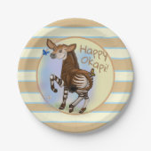 Happy Okapi. Papieren Bordje (Voorkant)
