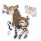 Happy Okapi. Sticker (Voorkant)