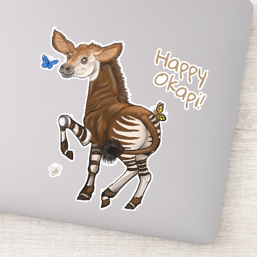 Happy Okapi. Sticker (Detail)