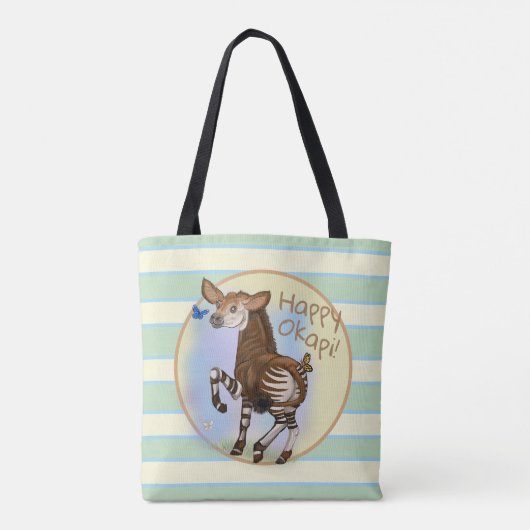 Happy Okapi. Tote Bag (Achterkant)