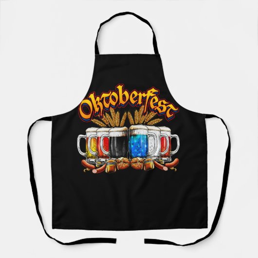 Happy Oktoberfest 2023 Amerikaans Duits Bierglas Schort (Voorkant)