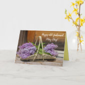 Happy Old Fashioned May Day Lilacs Kaart (Gele Bloem)