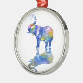 Happy olifant metalen ornament (Links)