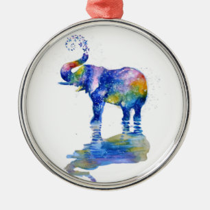 Happy olifant metalen ornament