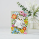  happy olwl in Flowers Briefkaart (Staand voorkant)