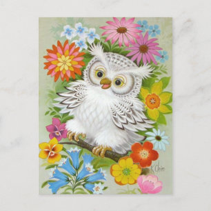  happy olwl in Flowers Briefkaart