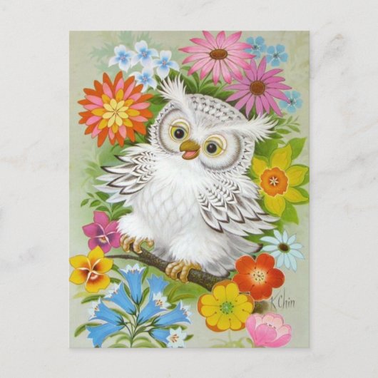  happy olwl in Flowers Briefkaart (Voorkant)