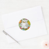 happy olwl in Flowers Ronde Sticker (Envelop)