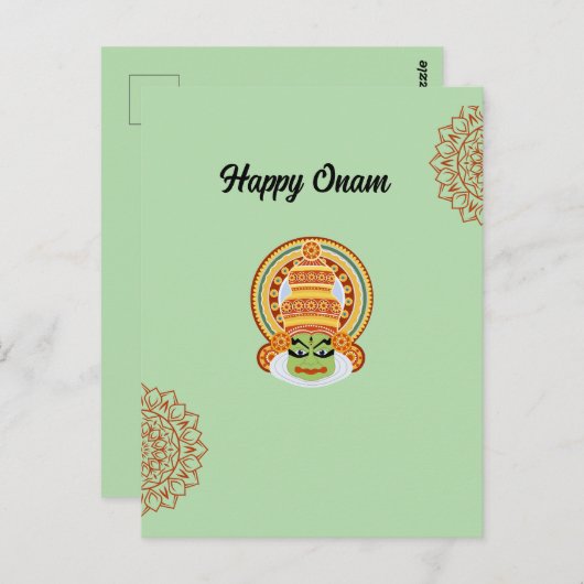 Happy Onam Groet Briefkaart (Voorkant / Achterkant)