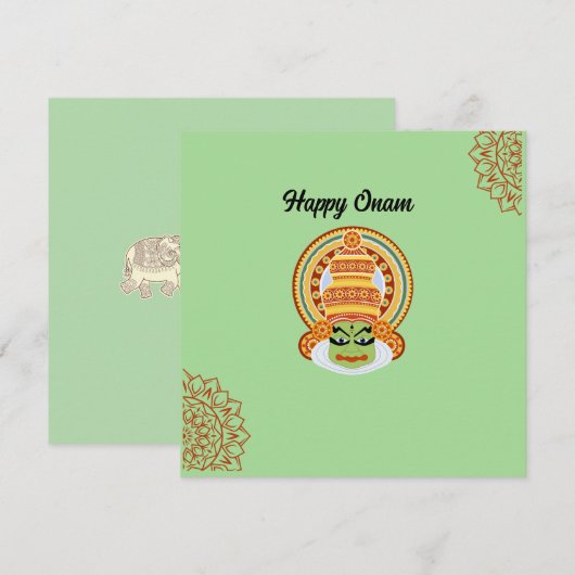 Happy Onam Groet Feestdagenkaart (Voorkant / Achterkant)