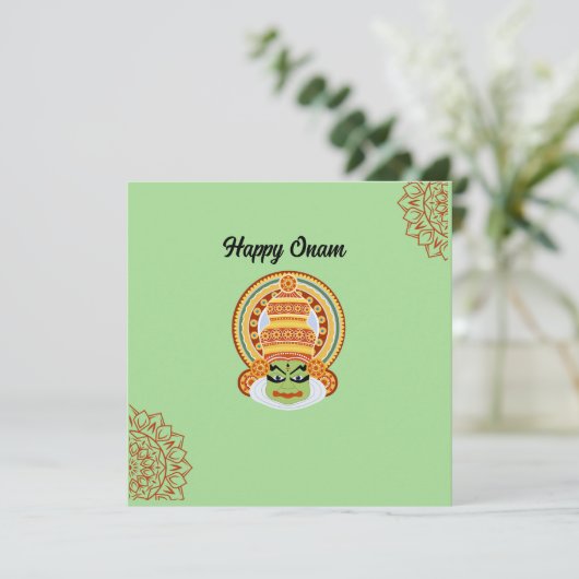 Happy Onam Groet Feestdagenkaart (Staand voorkant)