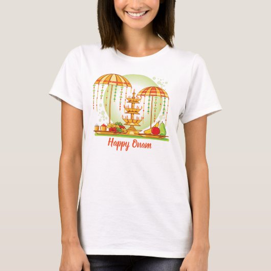 Happy Onam Umbrellas T-shirt (Voorkant)