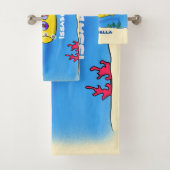 Happy-onderzeeër-cartoon Bad Handdoek (Insitu)