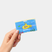 Happy-onderzeeër-cartoon Badge (Handheld)