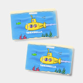 Happy-onderzeeër-cartoon Badge (Voor- en achterkant)