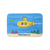 Happy-onderzeeër-cartoon Badmat (Voorkant)