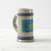 Happy-onderzeeër-cartoon Bierpul (Voorkant links)