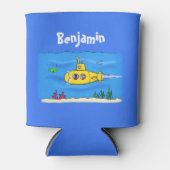 Happy-onderzeeër-cartoon Blikjeskoeler (Voorkant)