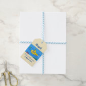 Happy-onderzeeër-cartoon Cadeaulabel (Met Touw)