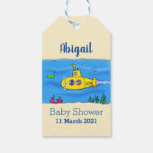 Happy-onderzeeër-cartoon Cadeaulabel (Achterkant)