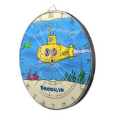 Happy-onderzeeër-cartoon Dartbord (Voorkant Rechts)