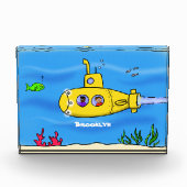 Happy-onderzeeër-cartoon Fotoblokken (Voorkant)