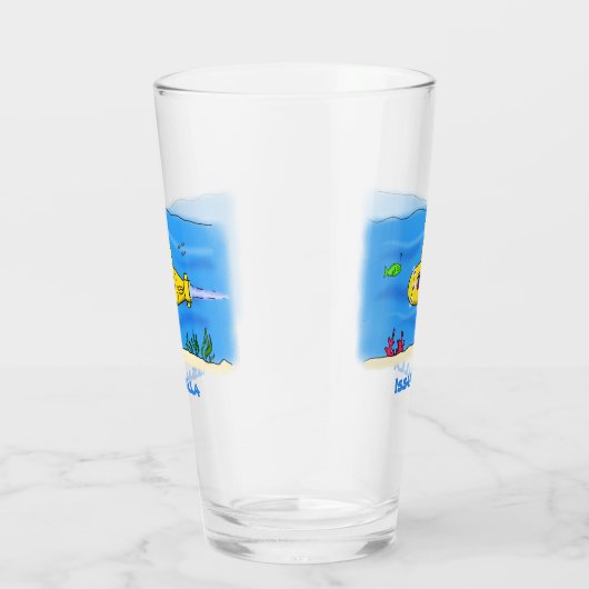 Happy-onderzeeër-cartoon Glas (Rechts)
